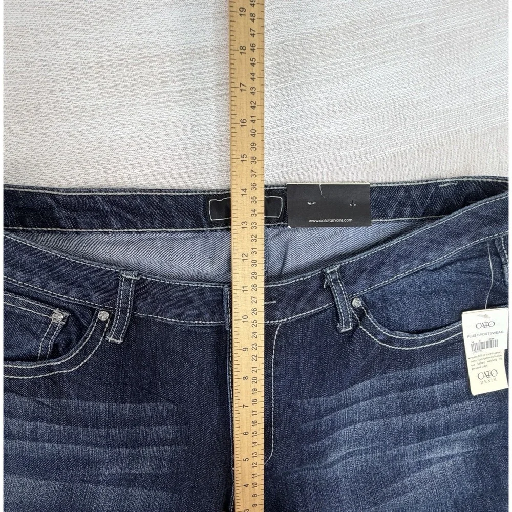 New CATO Lower Rise Boot Cut Women's Jeans 18W Dark Wash Embellished Pockets NWT